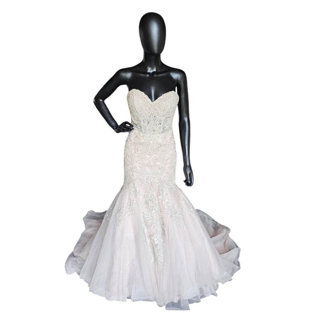 Stella York Blush Fit/Flare Strapless Wedding Gown